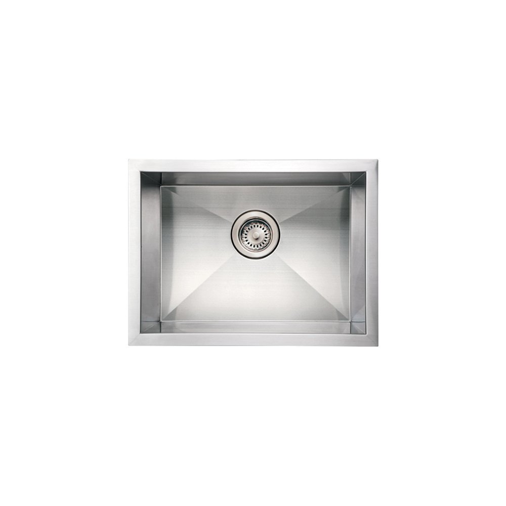 Whitehaus WHNCM2015-BSS Noah's Collection 20-Inch Commercial Single Bowl Undermount Sink, Brushed Stainless Steel