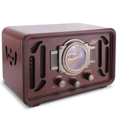 Pyle Retro Wireless Bluetooth Radio Speaker - Classic Vintage Style Audio Sound Receiver System w/Built-in Stereo Speakers, USB, SD Card Slot, AUX, RCA, MP3, AM/FM Tuner - Pyle PUNP34BT