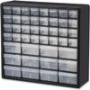 Akro-Mils 44-Drawer Plastic Drawer Storage Cabinet for Garage Organization, Bead Organizer, Building Bricks Storage, Teacher Toolbox, Makeup Organizer, 20" W x 6" D x 16" H, 10144 Black view 1