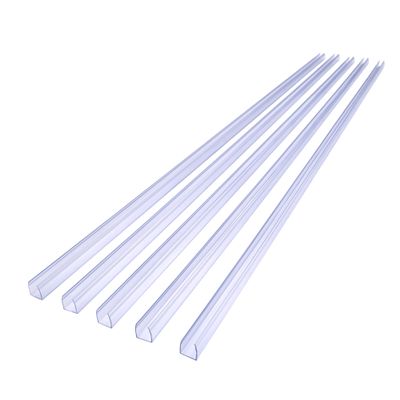 DELight 39" Plastic U Channel System 5PCS Clear PVC Universal LED Track