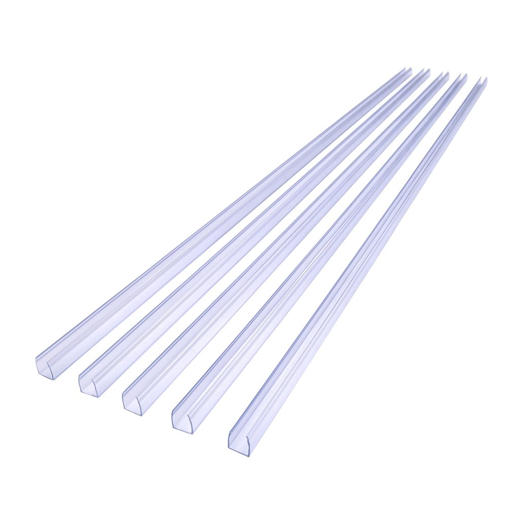 DELight 39" Plastic U Channel System 5PCS Clear PVC Universal LED Track