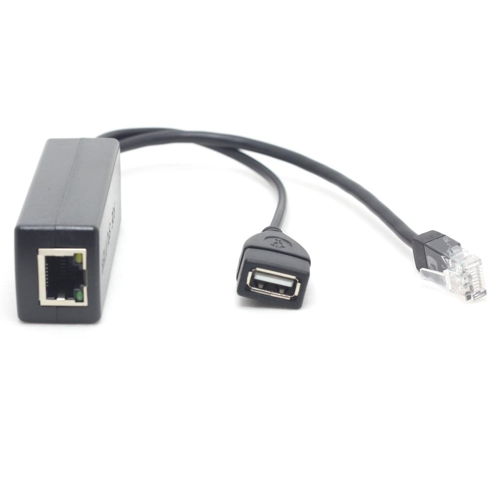 DSLRKIT Active PoE Splitter 48V to 5V 2.4A USB Type A Female 802.3af Power Over Ethernet