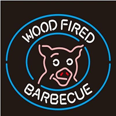 Desung New 20"x16" Wood Fired Berbecue BBQ Neon Sign Man Cave Signs Sports Bar Pub Beer Neon Lights Lamp Glass Neon Light CX77