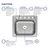 Elkay Dayton Stainless Steel 25" x 22" x 8-1/16", 5-Hole Single Bowl Drop-in Sink view 4