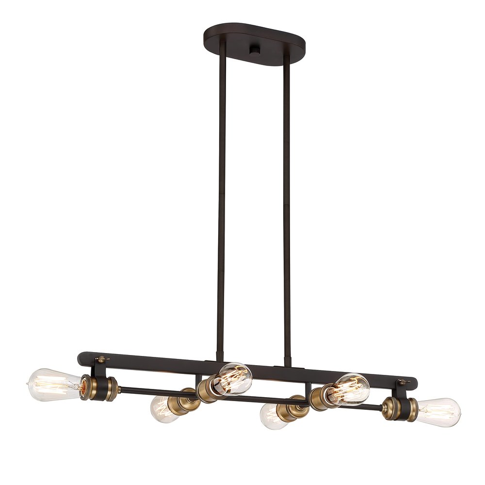 DESIGNERS FOUNTAIN Miles 6-Light Chandelier, Vintage Bronze, 91086-VB