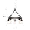 DESIGNERS FOUNTAIN Jaxon 5-Light Oil Rubbed Bronze Industrial Chandelier with Clear Glass Shades for Dining Rooms, 90685-ORB view 3