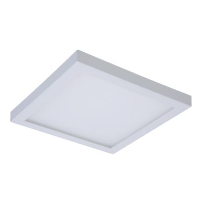 HALO 4 in Square Integrated LED Surface Mount Recessed Downlight Trim, 3000K, 600 Lumens, Wet Rated for Shower and Outdoor Lighting Applications, Energy Star, White Finish - SMD4S6930WH