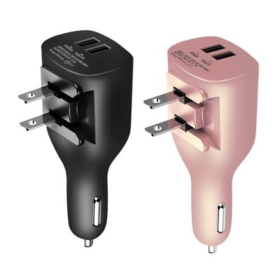 USB Car Charger,NDLBS 2-in-1 Portable Dual USB Car and wall Charger with Foldable Plug Home for iPhone X XR XS MAX 7 8 Plus,iPad Pro Air Mini,Galaxy Note9 S9 S8 Plus,LG Google
