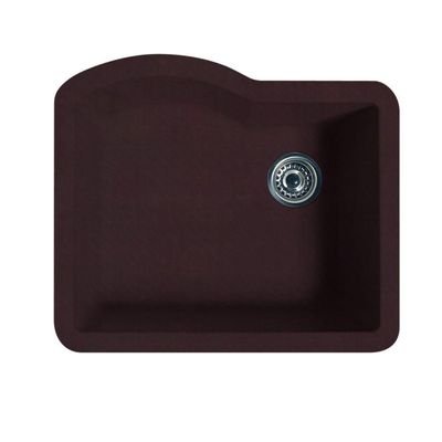 Swanstone QU02522SB.170 Granite Undermount Single-Bowl Kitchen Sink, 24-in L X 21-in H X 9-in H, Espresso