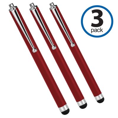 BoxWave Stylus Pen Compatible with Panasonic Toughpad FZ-G1 - Capacitive Stylus (3-Pack), Stylus Pen Multi Pack - Crimson Red