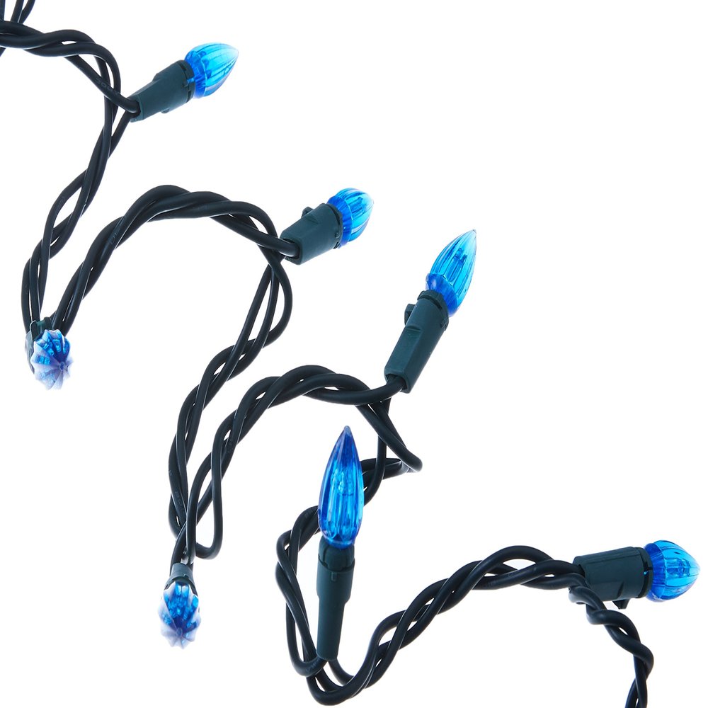 NOMA/INMLITEN-IMPORT 47716-88A 70 Count, Blue, C3, LED Light Set, Green Wire w/ 3" Light spacing