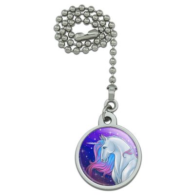 GRAPHICS & MORE Majestic Unicorn Pink Purple Blue Ceiling Fan and Light Pull Chain