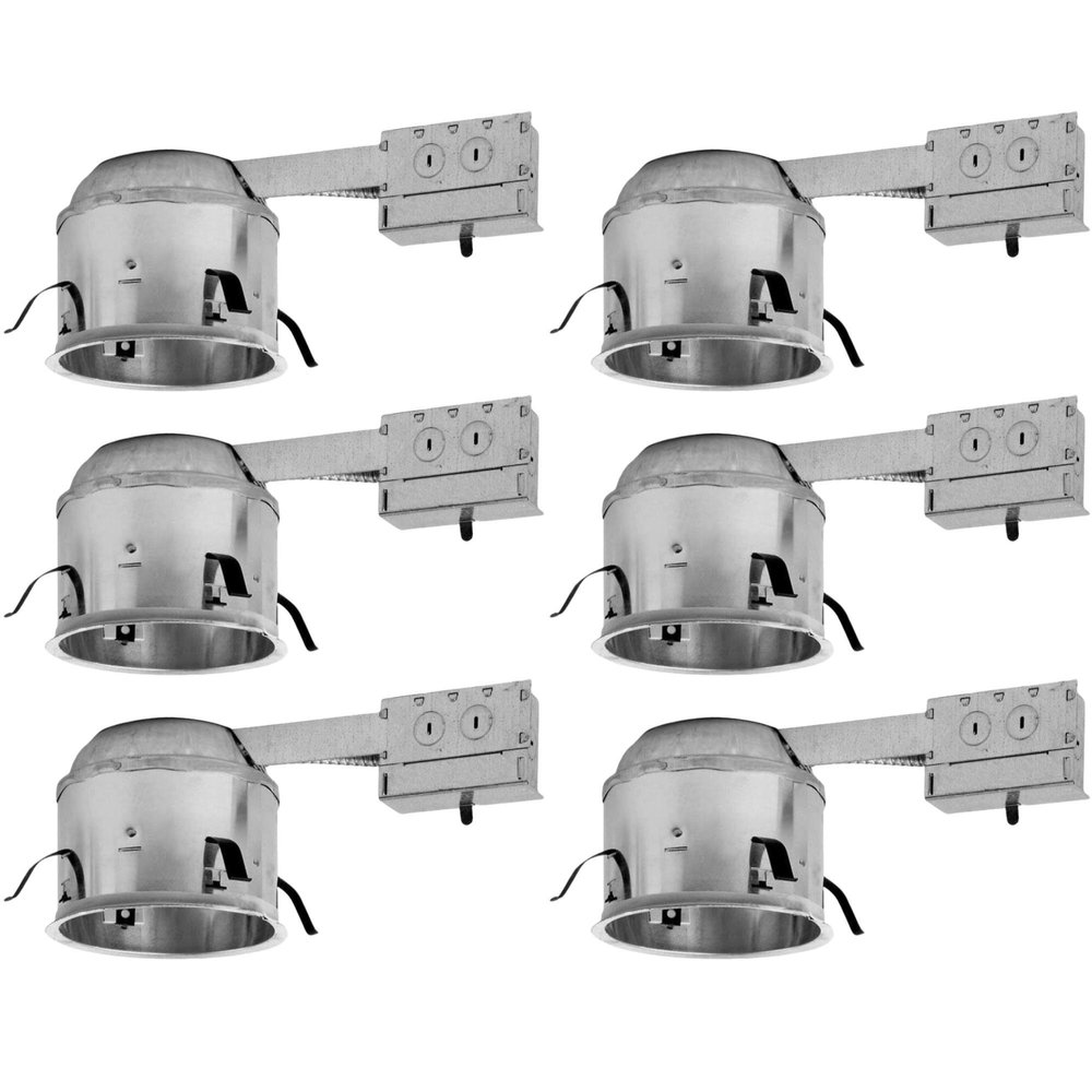 6" Shallow Remodel LED Recessed Lighting - Line Voltage - IC Airtight -Pack of 6