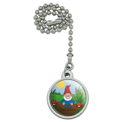 GRAPHICS & MORE Garden Gnome with Toadstools Ceiling Fan and Light Pull Chain