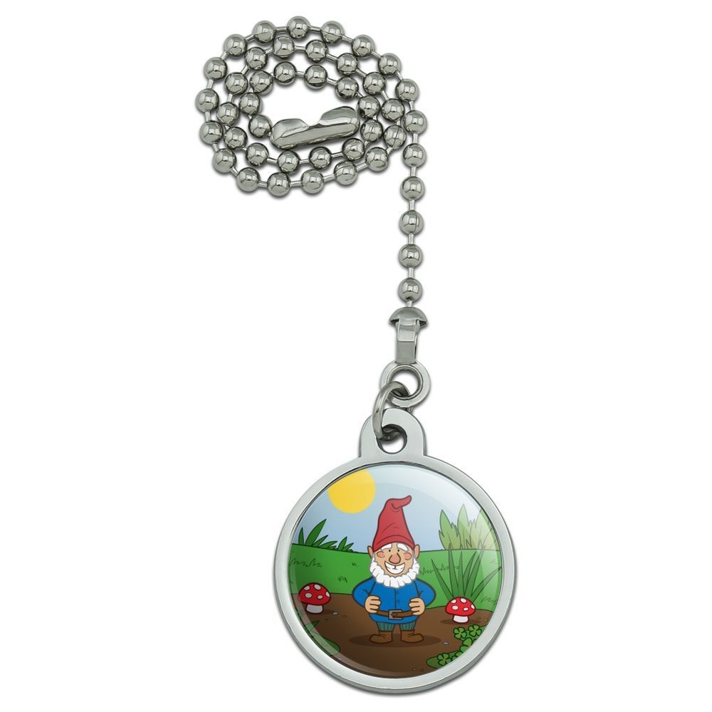 GRAPHICS & MORE Garden Gnome with Toadstools Ceiling Fan and Light Pull Chain