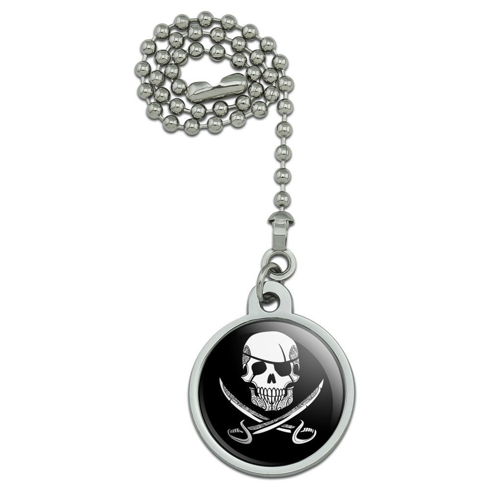 GRAPHICS & MORE Pirate Skull Crossed Swords Tattoo Design Ceiling Fan and Light Pull Chain