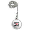 I Love You More with Heart Ceiling Fan and Light Pull Chain view 1