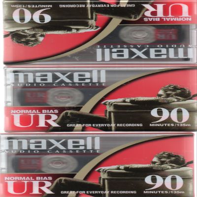Maxell Audio Cassette, Normal Bias UR 90 Minutes (Pack of 3)