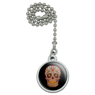 Skull Day of The Dead Southwestern Ceiling Fan and Light Pull Chain