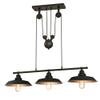 Westinghouse 6332500 Iron Hill Three-Light Indoor Island Pulley Pendant, Finish with Highlights and Metallic Interior, 3, Oil Rubbed Bronze/Bronze view 1