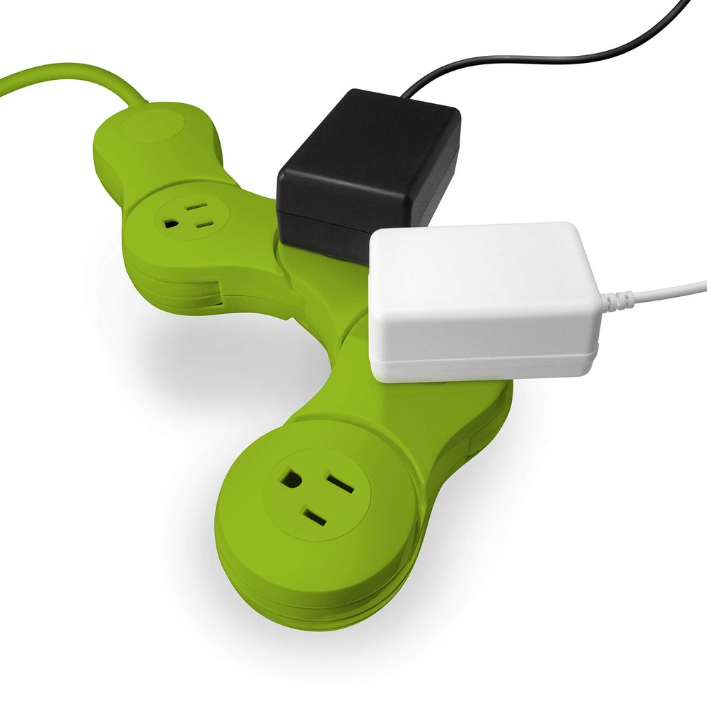Quirky Pivot Power 2.0 Junior -Flexible and Bendable 4 Outlet - Green