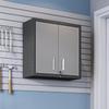 Manhattan Comfort Fortress Floating Storage Cabinet, Modern Stainless-Steel Garage Cabinet, Grey view 2