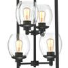 Westinghouse 6328000 Ardleigh Four-Light Indoor Chandelier, Matte Black Finish with Clear Glass view 2
