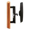 Prime-Line 141866 Sliding Glass Door Handle Set, 3-1/2 In., Diecast and Wood, Black, Hook Style, Internal Lock (Single Pack) view 1