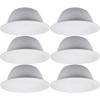 6" Inch Recessed Can Light Trim Cover, Metal Stepped Baffle, BR30/PAR30/R30, White, (6 Pack) view 1
