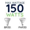 6" Inch Recessed Can Light Trim Cover, Metal Stepped Baffle, BR30/PAR30/R30, White, (6 Pack) view 3