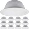 6" Inch Recessed Can Light Trim Cover, Metal Stepped Baffle, BR30/PAR30/R30, White, (12 Pack) view 1