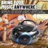Tyler Portable Boombox CD Player AM/FM Radio Combo, Dynamic Boom Box CD Players for Home/Outdoor Portable Stereo with Speakers, Long Antenna for Best Reception Aux Input/3.5mm Headphone Jack, Blue view 3
