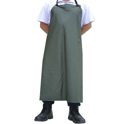 Surblue Waterproof Rubber Vinyl Apron, 47" Plus Size Aprons, Anti-Corrosion Rubber Heavy Duty Apron, Project Industrial Chemical Resistant Work Safe Clothes, Dishwashing, Cleaning Fish, Green