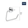 GROHE 40689001 Essentials Wall-Mounted Toilet Paper Holder, Starlight Chrome view 3