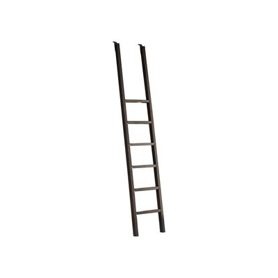 Martin Furniture 90" x 14.5" Traditional Toulouse Metal Ladder with Ringed Steel Frame, for Office/Library, in Black Finish