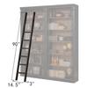 Martin Furniture 90" x 14.5" Traditional Toulouse Metal Ladder with Ringed Steel Frame, for Office/Library, in Black Finish view 2