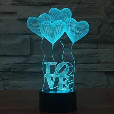 ledmomo 3D Love Heart Night Light,7 Color Change 3D Illusion Lamp with Smart Touch for Kids Girls Lover,Decor for Home Birthday Valentine Party