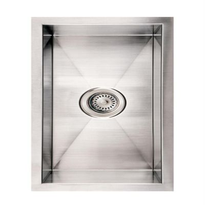 Whitehaus WINEHAUS-BSS Noah's Collection 12-Inch Commercial Single Bowl Undermount Sink, Brushed Stainless Steel