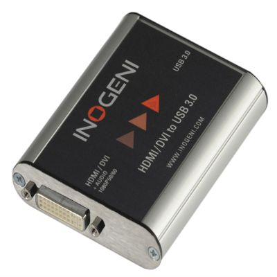INOGENI DVI HDMI to USB 3.0 Professional Video and Audio Capture Device, DVI2USB3, Plug'n Go, Up to 60 fps, Compatible with All Systems and Apps (No Driver Required), Made in Canada