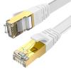 Ercielook Ethernet Cable 50 ft, CAT8 Standard High Speed Shielded Flat Internet Cable with Clips, Faster Than Cat7 LAN Wire - White 15 M view 1