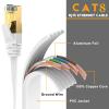 Ercielook Ethernet Cable 50 ft, CAT8 Standard High Speed Shielded Flat Internet Cable with Clips, Faster Than Cat7 LAN Wire - White 15 M view 2