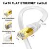 Ercielook Ethernet Cable 50 ft, CAT8 Standard High Speed Shielded Flat Internet Cable with Clips, Faster Than Cat7 LAN Wire - White 15 M view 3