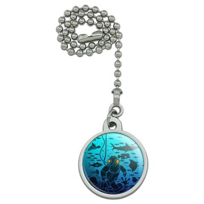 GRAPHICS & MORE Diver Retro Ocean Sea Diving Ceiling Fan and Light Pull Chain