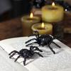 Factory Direct Craft 24 Glittered Black Plastic Creepy Scarey Spiders for Halloween Decorations, Spooky Costumes, Haunted House view 1
