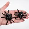 Factory Direct Craft 24 Glittered Black Plastic Creepy Scarey Spiders for Halloween Decorations, Spooky Costumes, Haunted House view 3