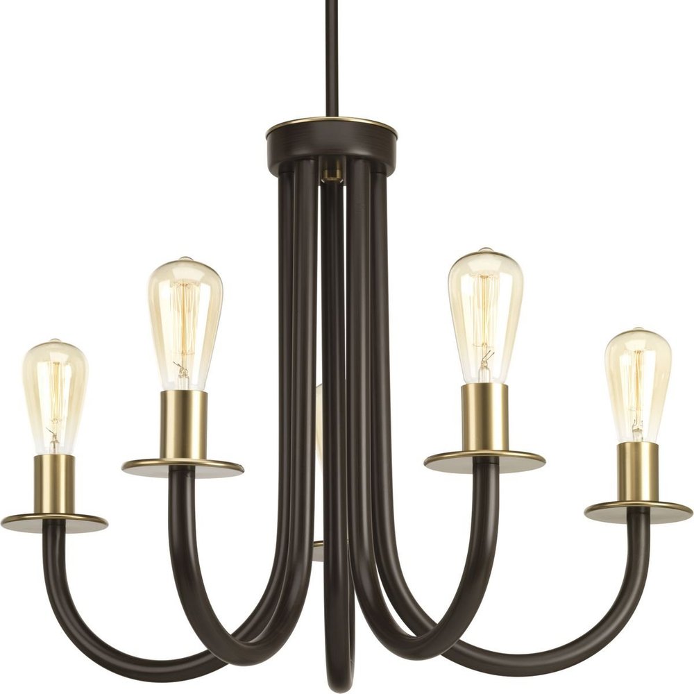 Progress Lighting P400050-020 Swing Five-Light Chandelier, 26" x 26" x 20", Antique Bronze