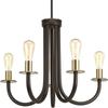 Progress Lighting P400050-020 Swing Five-Light Chandelier, 26" x 26" x 20", Antique Bronze view 1