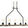 Progress Lighting Barnes Mill Collection 5-Light Clear Seeded Farmhouse Chandelier Light Antique Bronze view 1