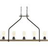 Progress Lighting Barnes Mill Collection 5-Light Clear Seeded Farmhouse Chandelier Light Antique Bronze view 2