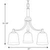Progress Lighting Topsail Collection 3-Light Etched Parchment Glass Coastal Chandelier Light Antique Bronze view 4